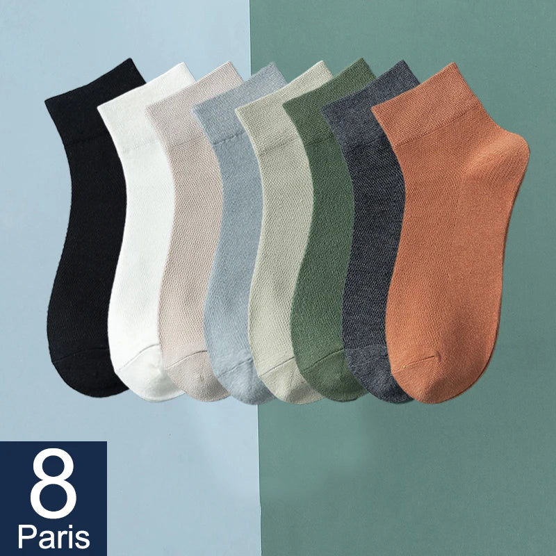 8 Pairs/Lot Men's Cotton Socks High Quality Casual Breathable Male Comfortable Business Ankle Soft Simple Fashions Socks