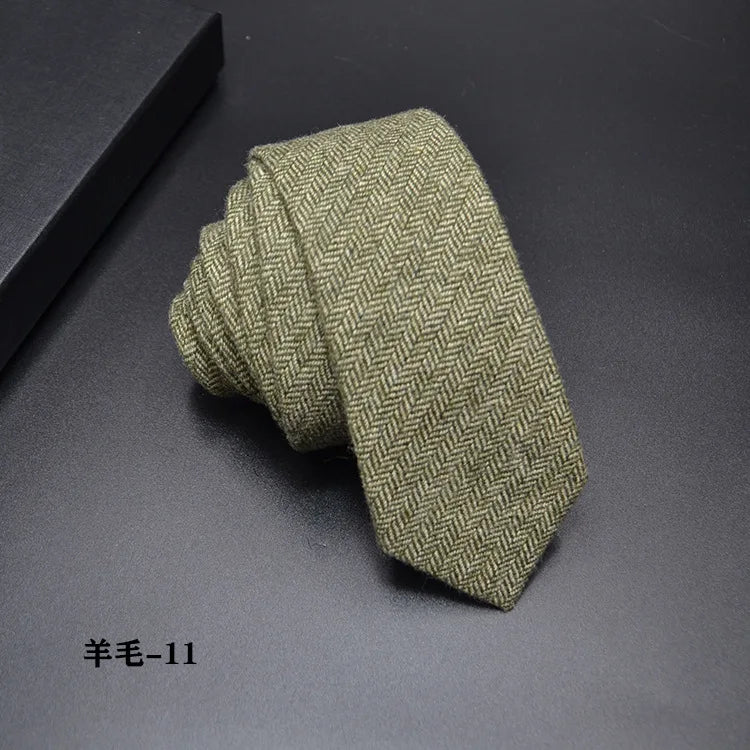 High quality Wool Narrow Tie For Male Work Casual Wedding Groom 6CM Neckties Neckwear Formal Neckcloth Groomsmen Ties men gifts