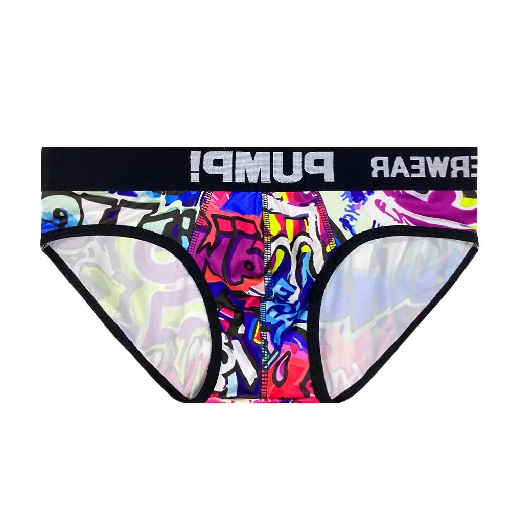 Sexy Men Underwear Funny Briefs Underpants Graffiti Panties Jockstrap Low Waist Butt Lifter Male Underwear MP223